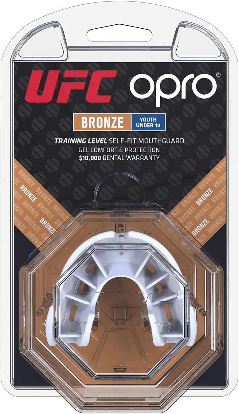 OPRO UFC Mundschutz für MMA, BJJ, Boxen und andere Kampfsportarten Bronze Junior Weiss, Bronze Junio