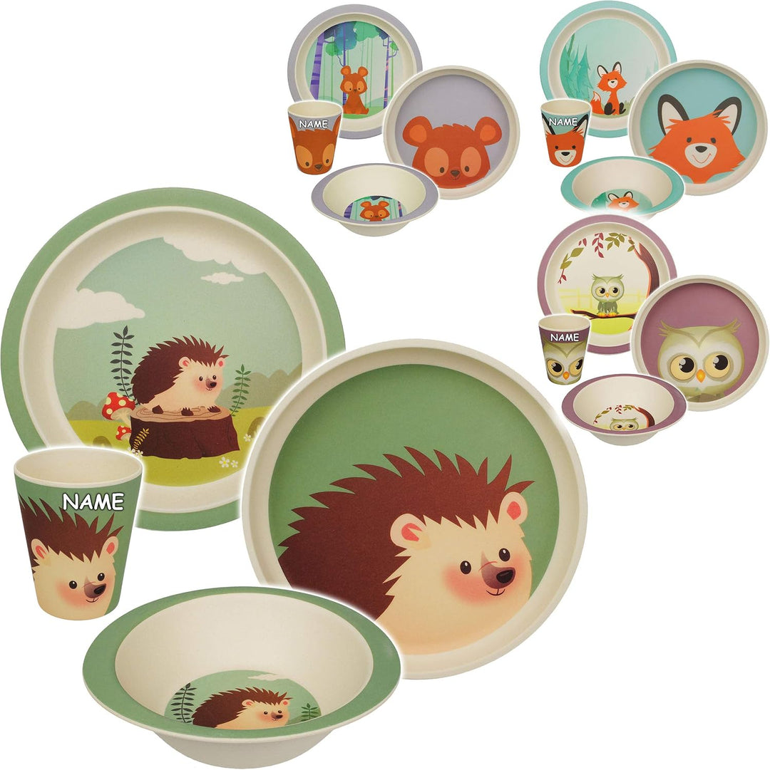 alles-meine.de GmbH 4 TLG. Set - Kunststoff - Geschirrset - Tiere - Waldtiere &amp; Zootiere - BPA frei