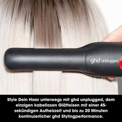 ghd Unplugged - kabelloser professioneller Haarglätter mit Dual-Technologie - Zone, Schwarz Old Pack