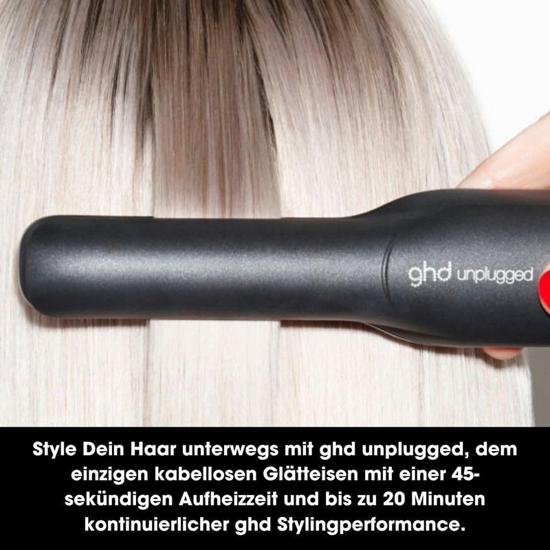 ghd Unplugged - kabelloser professioneller Haarglätter mit Dual-Technologie - Zone, Schwarz Old Pack