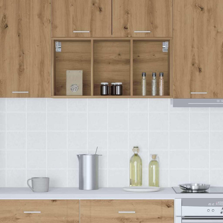 Refined Hängeschrank Riga Artisan-Eiche 40 x 29,5 x 80 cm Holzwerkstoff 1x(3Regale)40cm Artisan-eich