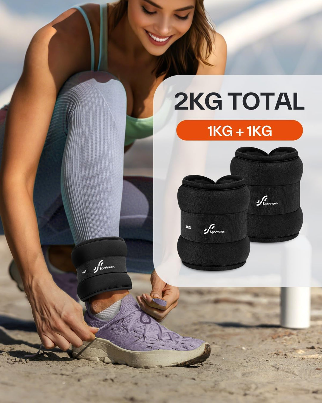 Sportneer Knöchelgewichte für Beine und Arme - Gewichtsmanschetten Set für Frauen und Männer für Kra