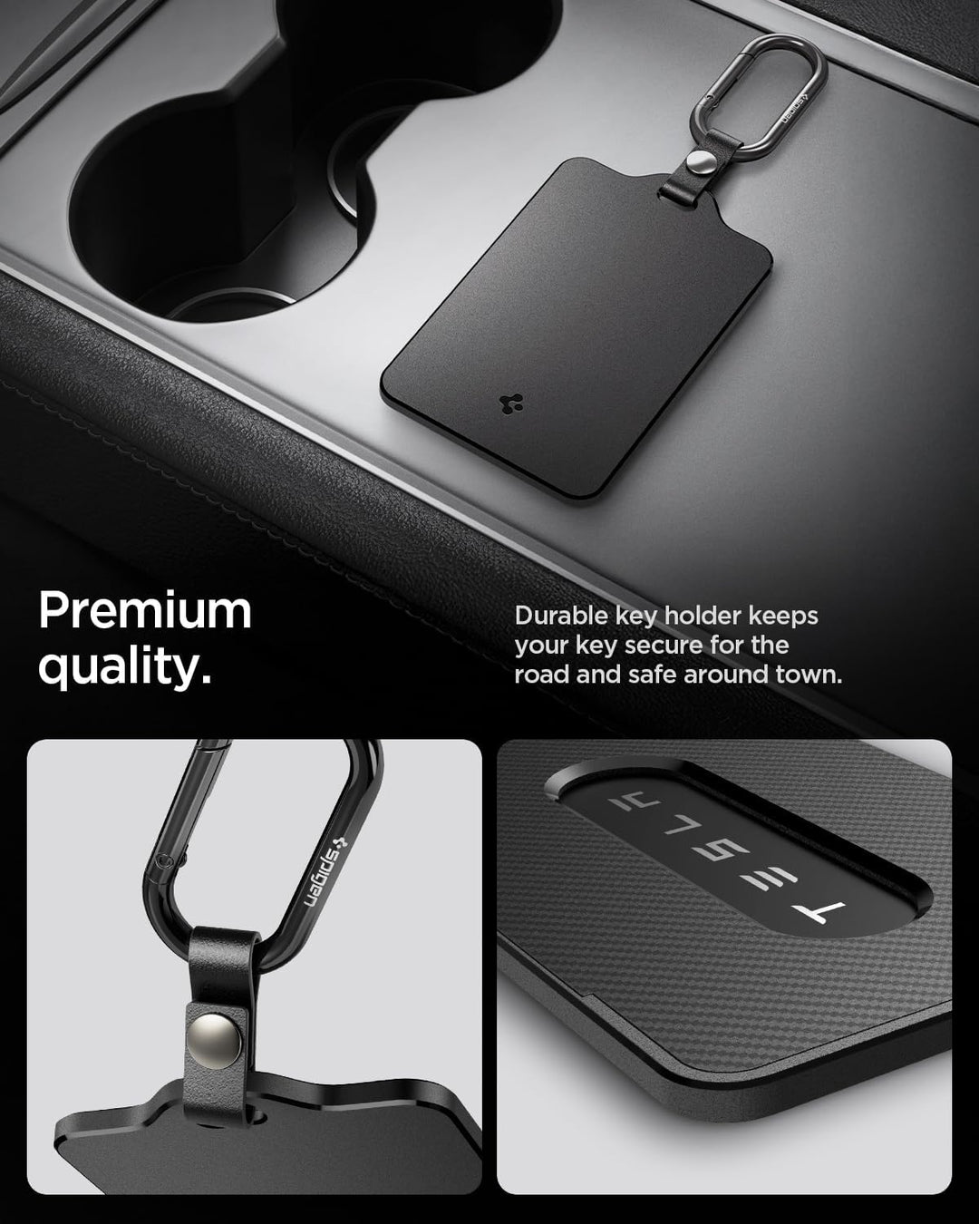 Spigen Schlüsselkartenhalter für Tesla Model Y / Y Juniper (~2026), Model 3 / 3 Highland (~2026), Mo
