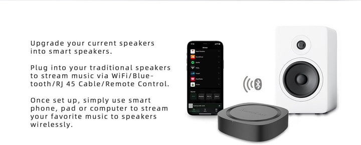 Audiocast Wireless WiFi Audio Receiver Multiroom Adaptor for Speaker Systems Convert Wired Speakers
