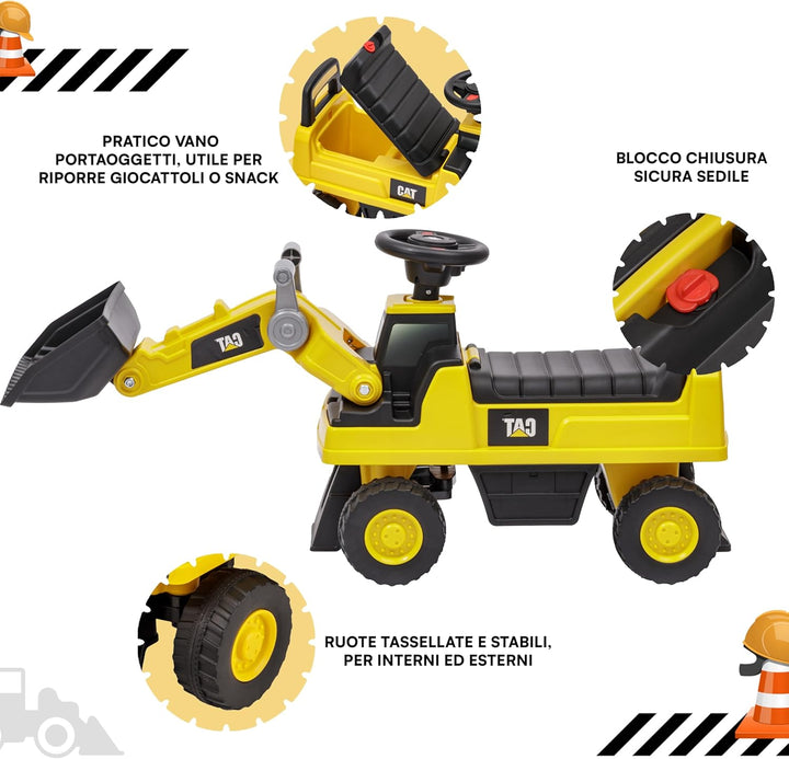 Bagger-Rutschfahrzeug für Kinder von 1 bis 3 Jahren, mit Caterpillar-Lizenz, Hupe, Trägerfahrzeug mi