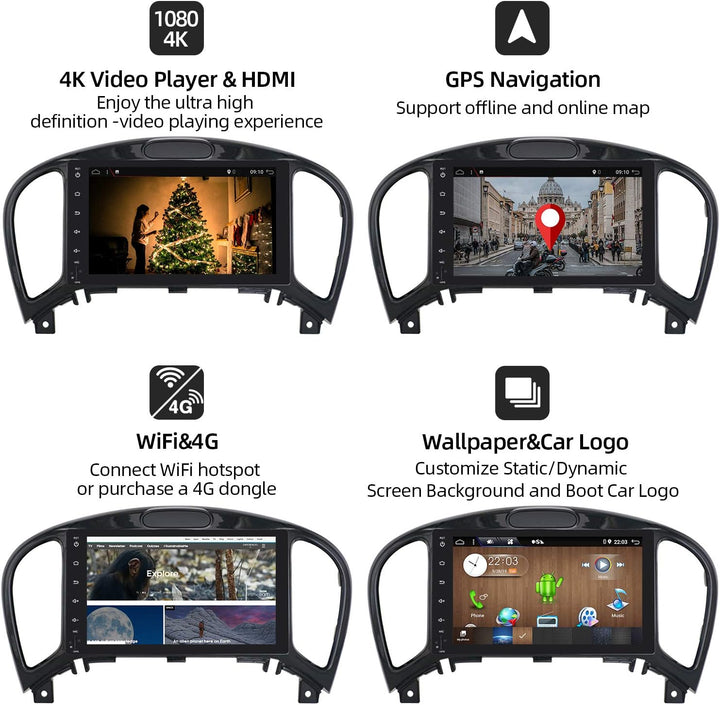 JOYX Android 10 Autoradio Passt für Nissan Juke J15 (2012-2019) - Rückfahrkamera KOSTENLOS - [4G+64G