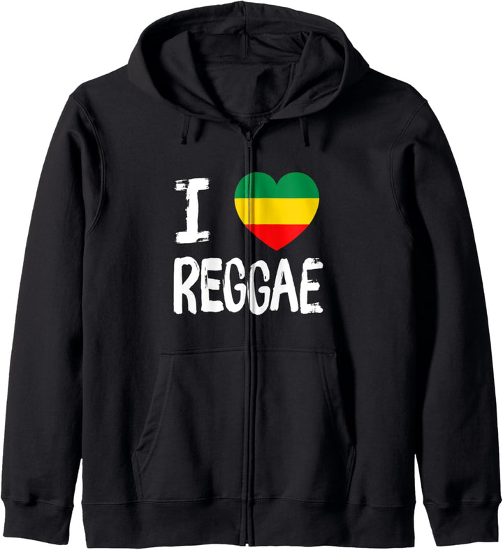 Ich Liebe Reggae Rasta Musik Kapuzenjacke