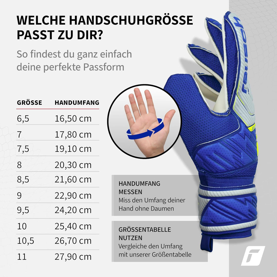 Reusch Herren Attrakt Unisex Torwarthandschuhe mit Aussennaht Schnitt und Solid Belag, Geeignet für