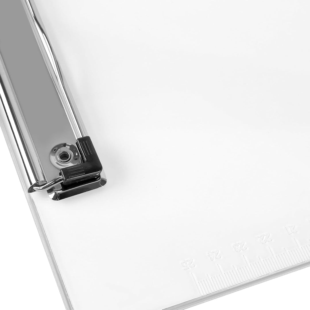 Klemmbrett A4 Transparent, 10 Stück Schreibbretter aus PS-Kunststoff mit Metallklammer und Aufhängeö