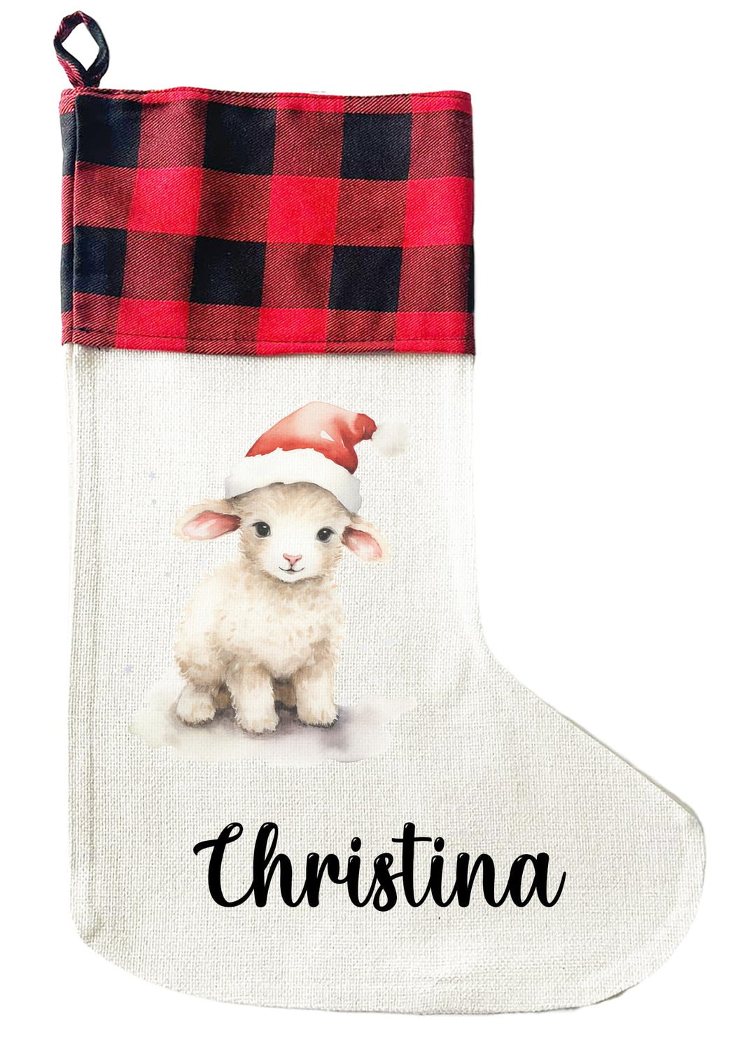 LIEBTASTISCH - Personalisierte Weihnachtssocken mit Tieren - 40cm x 30cm - Weihnachtsstrumpf zum Nik