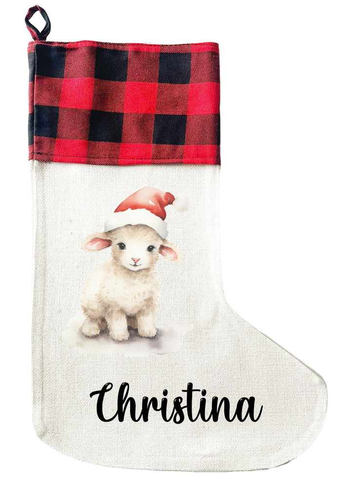 LIEBTASTISCH - Personalisierte Weihnachtssocken mit Tieren - 40cm x 30cm - Weihnachtsstrumpf zum Nik