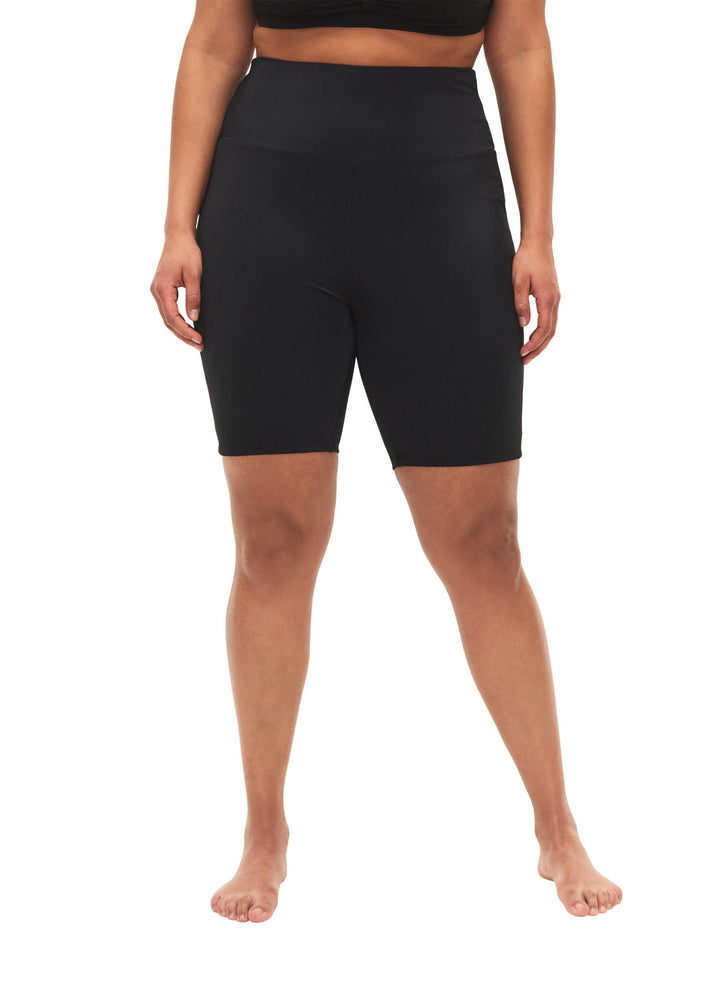 Zizzi Swim by Damen Grosse Grössen Badeshorts Lang Hohe Taille Gr 42 Grosse Grössen Schwarz, 42 Gros