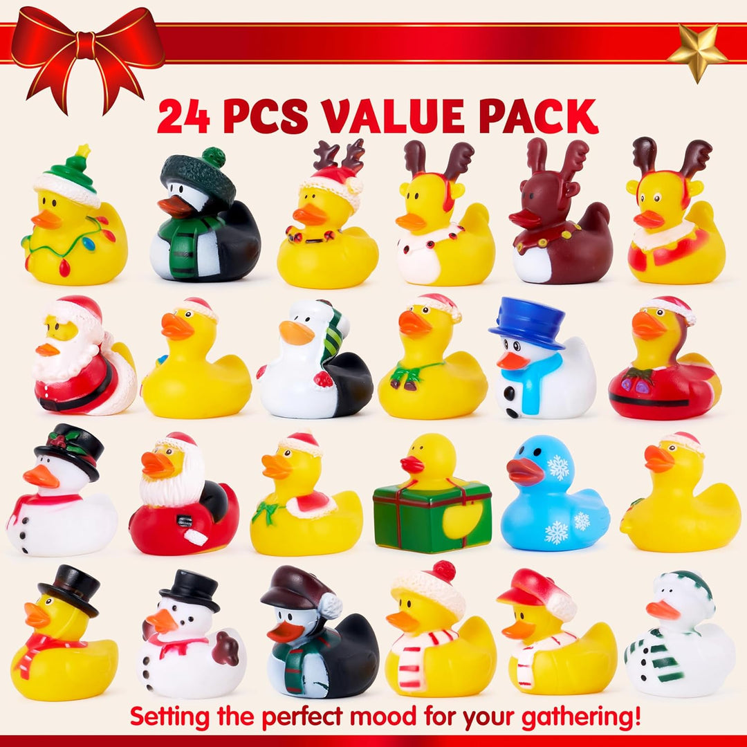 JOYIN Adventskalender 2025 mit Enten, 24-tägiger Countdown-Kalender mit Gummienten, Badeenten-Spielz