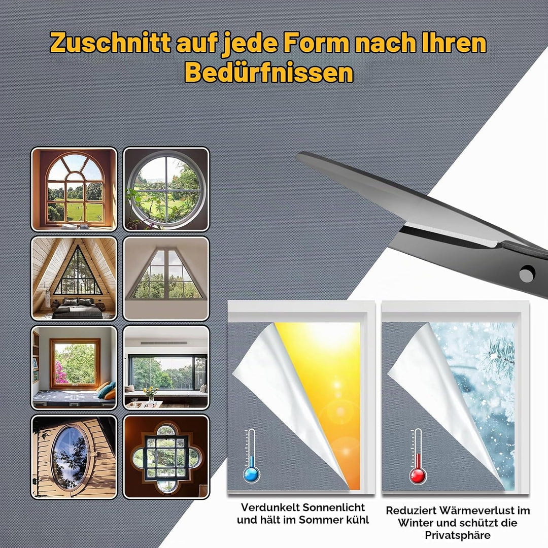 Fenster Verdunkelung 200x148cm, 100% Lichtundurchlässig Dachfenster Verdunkelung Innen Ohne Bohren,