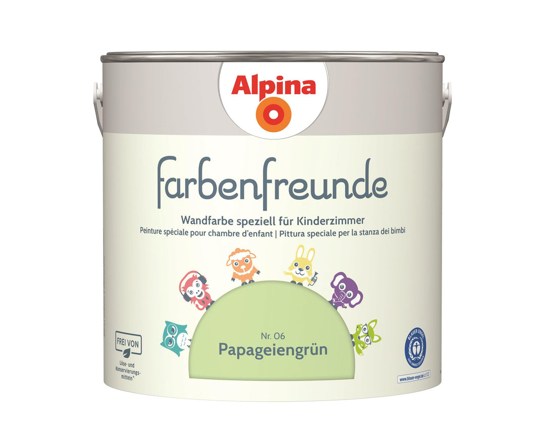 Alpina Farbenfreunde Nr. 06 Papageiengrün 2,5 Liter matt, Papageiengrün