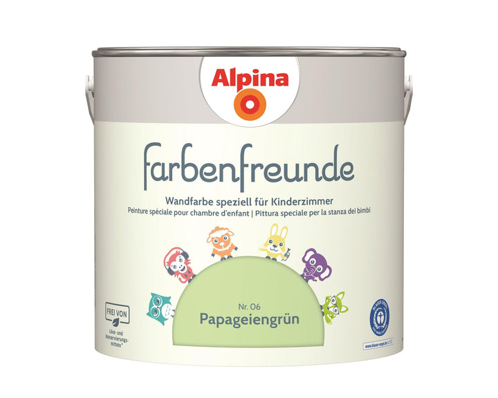 Alpina Farbenfreunde Nr. 06 Papageiengrün 2,5 Liter matt, Papageiengrün
