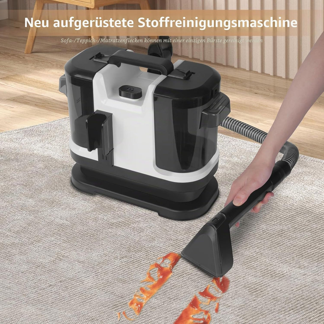 Waschsauger Teppichreiniger 500W 12kPa, Nasssauger Polsterreiniger, Innenreinigungsmaschine, Flecken