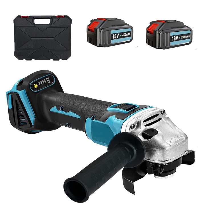 Akku Winkelschleifer 125 mm Kabellos, 18V Winkelschleifer mit 2 * 5500mAh Akkus,Neues Upgrade Kompat