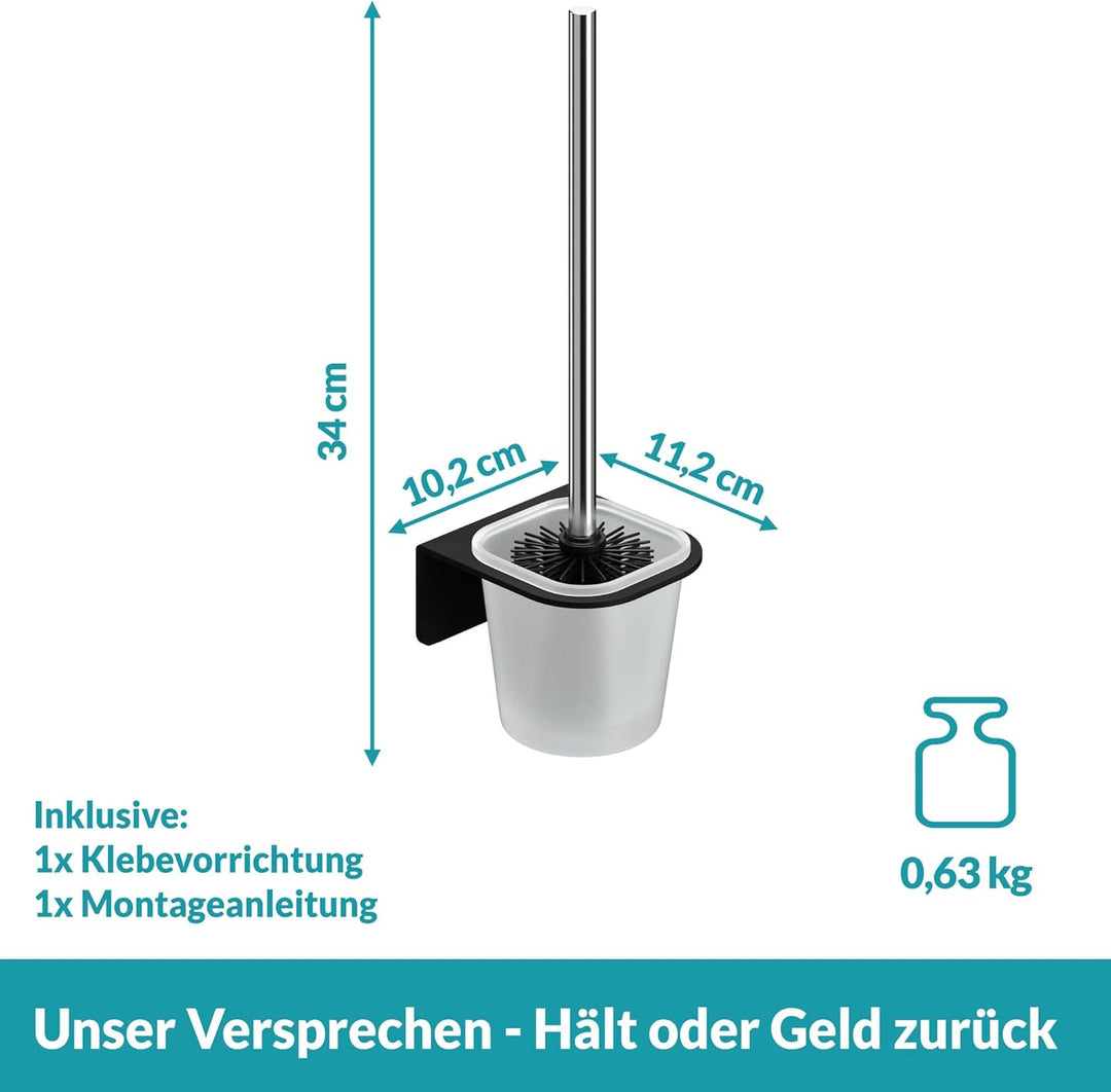 WEISSENSTEIN Toilettenbürstenhalter Set zur Wandmontage ohne Bohren - WC-Garnitur Set mit Bürste, Bü