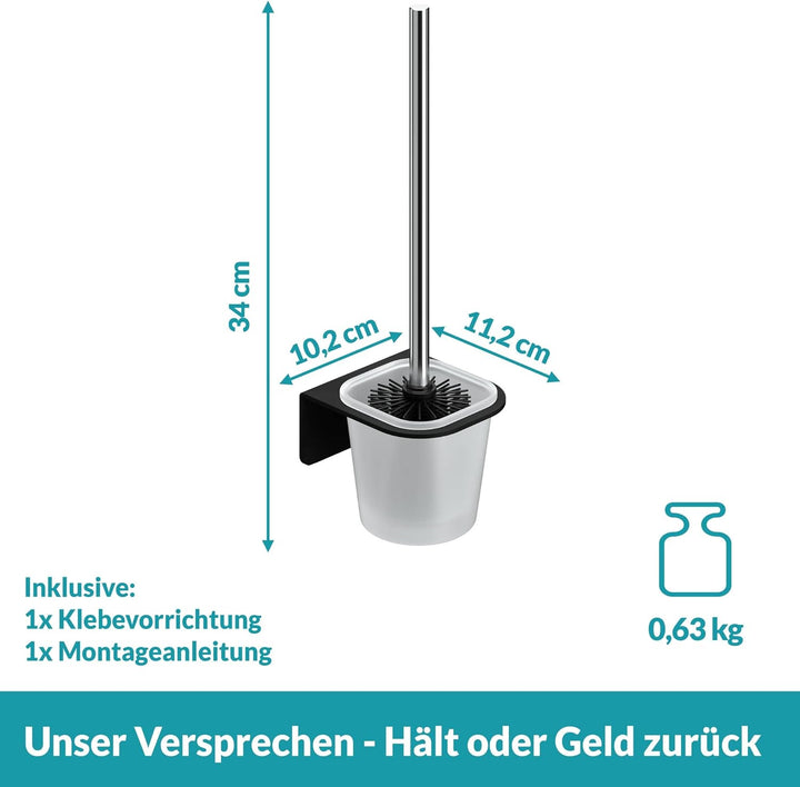 WEISSENSTEIN Toilettenbürstenhalter Set zur Wandmontage ohne Bohren - WC-Garnitur Set mit Bürste, Bü