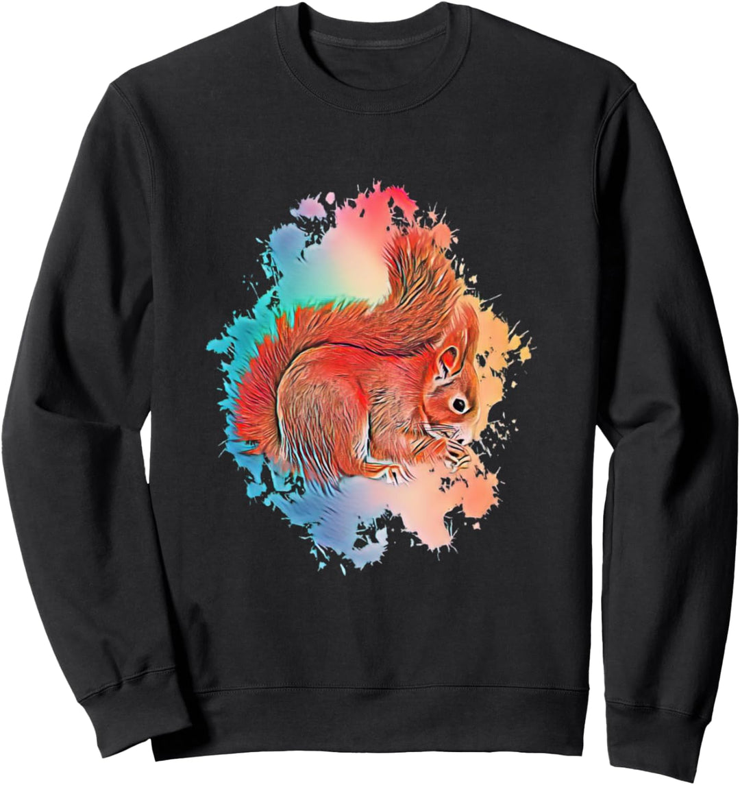 Eichhörnchen Motiv buntes Design Nagetiere Streifenhörnchen Sweatshirt