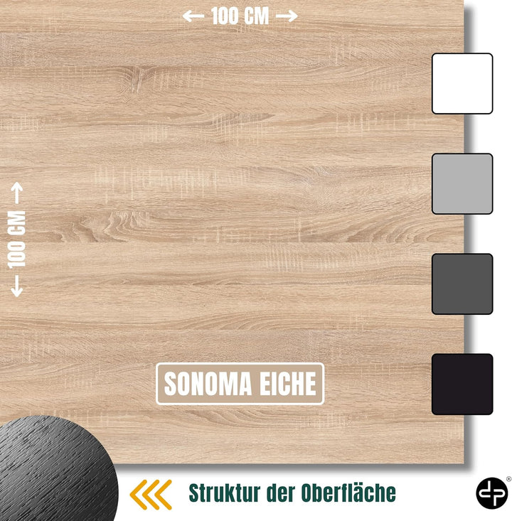 defiPad Couchtisch Höhenverstellbar mit Stauraum, Wohnzimmertisch Sonoma Eiche-Schwarz mit Liftfunkt