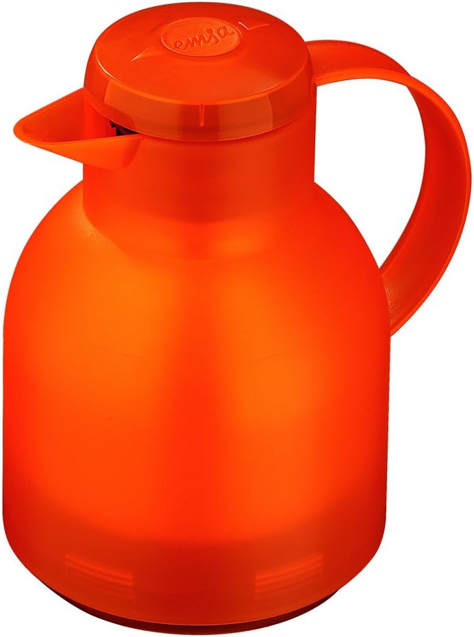 Emsa Samba Isolierkanne 504234 | 1 Liter | Quick Press Verschluss | 100% dicht | 12h heiss, 24h kalt