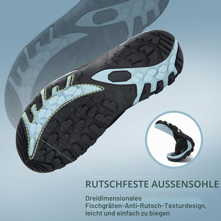 WateLves Herren Flip Flops Zehentrenner Leder mit Arch Support Sandalen Weich Leder Stoff Badelatsch