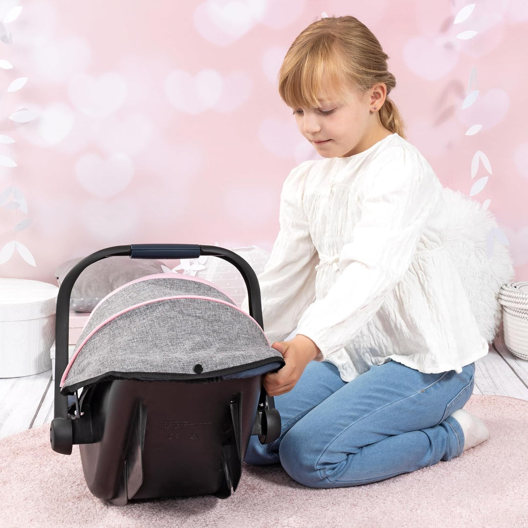 Bayer Design 67927AA EasyGo Puppenautositz, blau, grau, rosa, 46 cm