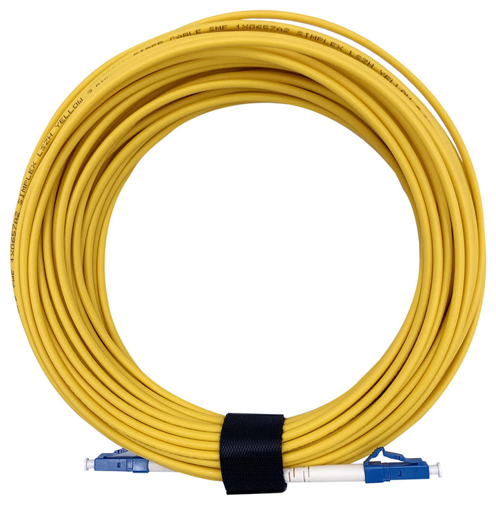 Elfcam - 25m Glasfaserkabel LC/UPC auf LC/UPC Simplex Singlemode 9/125 µm, LWL Kabel LSZH (25M), 25M