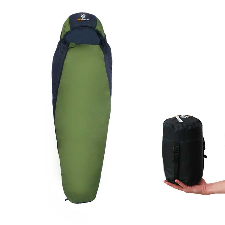 Trekking-Schlafsack Trek Night von outdoorer - der Leicht-Schlafsack, warm, leicht, kleines Packmass