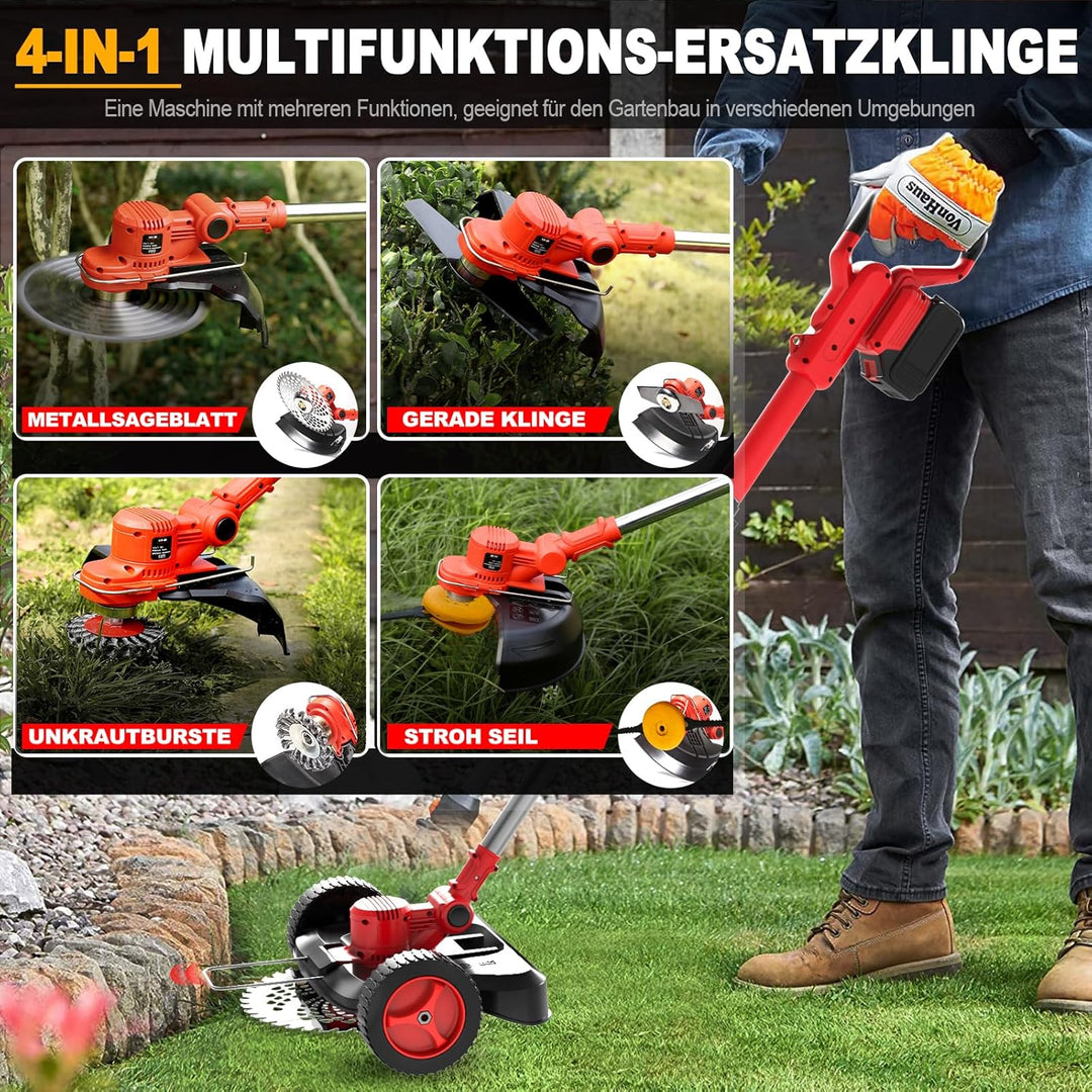 Rasentrimmer mit Akku, 4-in-1 Multifunktion akku rasentrimmer für Makita Akku, 8000mAh freischneider