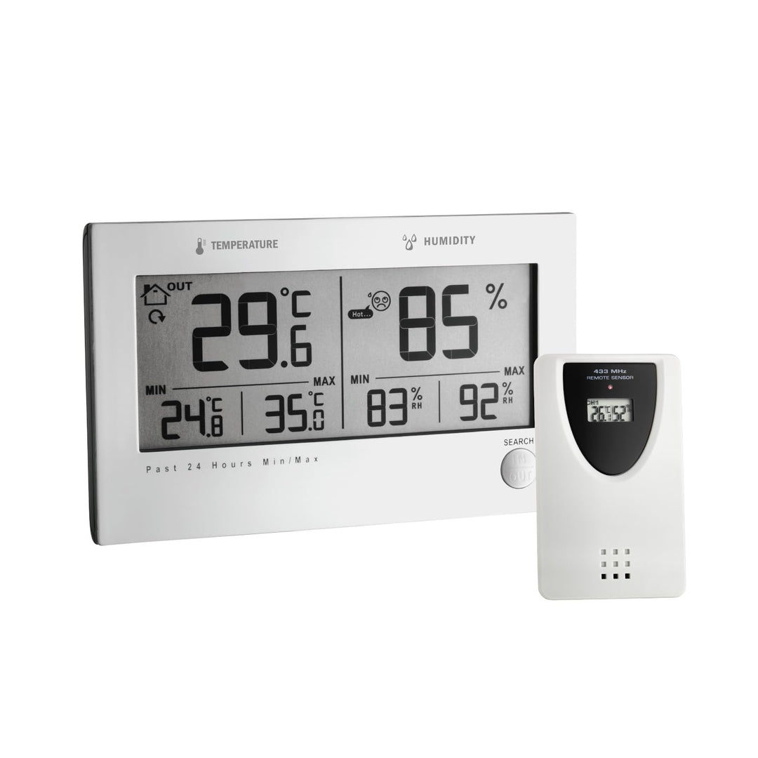 TFA Dostmann Twin Plus Funk-Thermo-Hygrometer, Komforticons, Frostsymbol, Anzeige der Innentemperatu