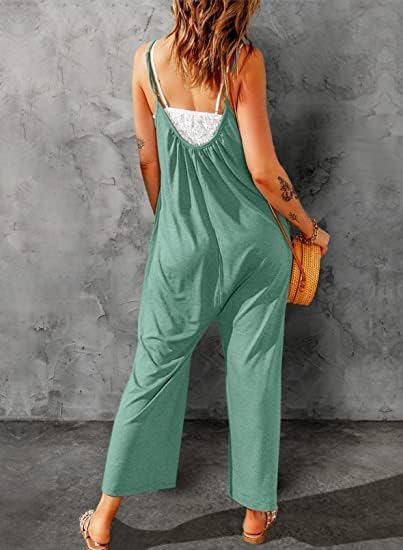 Dokotoo Damen Jumpsuit Ärmellos Jumpsuit Casual Overall Sexy Hosenanzug V-Ausschnitt Playsuit Sommer
