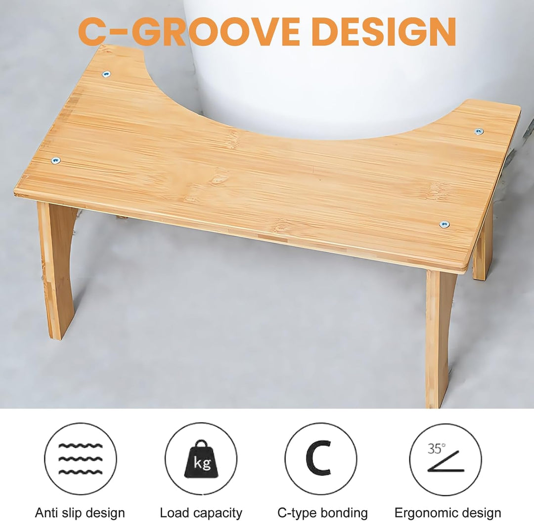 Toilettenhocker Holz,37 * 20 * 17CM Toilettenhocker Aus Holz,Toiletten Fussbank Aus Holz,WC Hocker E