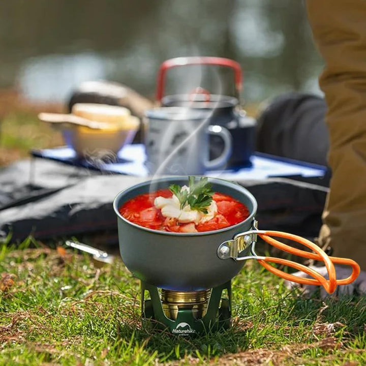 Camping Kochgeschirr Set, Tragbar Camping Geschirr Set Ultraleicht Camping Topf Pfanne Set klappbare
