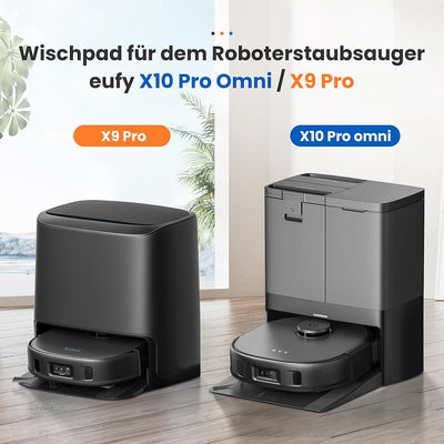 8 Stück Wischtücher Ersatzteile für eufy X10 Pro Omni / X9 Pro Roboter Staubsauger, Spin Reinigungsp