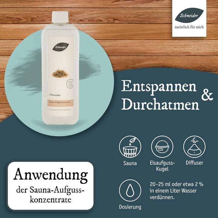 Saunabedarf Schneider - Aufgusskonzentrat, Saunaaufguss Heusauna 250ml