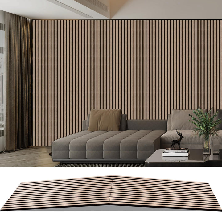 AKK-PANE Akustikpaneele Holz 240x60cm,1,44m² - Faltbar 3D Wandpaneele Holz, Akustik Paneele Wand für