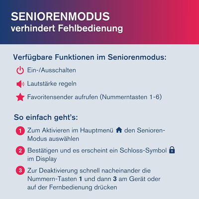 ALBRECHT DR 865 Seniorenradio mit gut lesbarem 4" Farbdisplay, brillantem Klang, seniorengerechter B