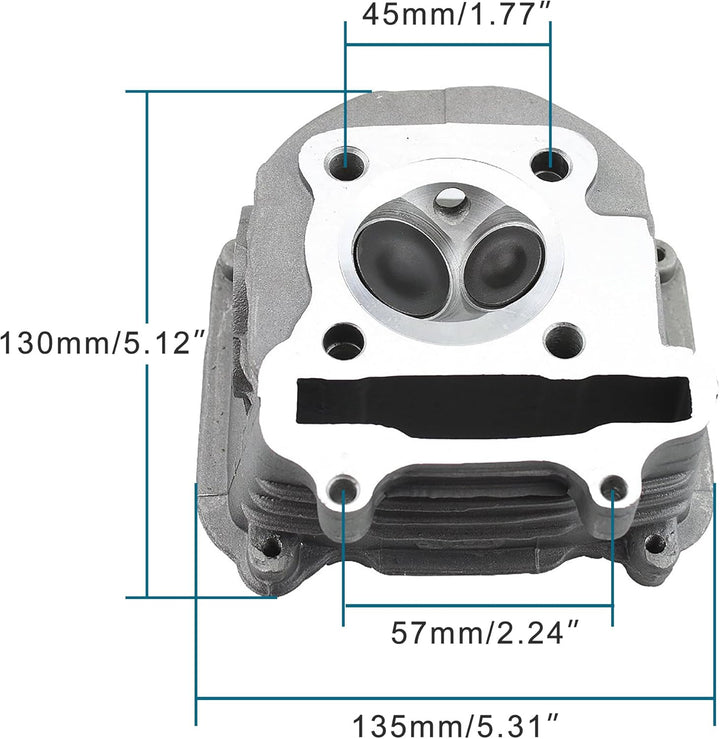 GOOFIT Zylinderkopf Motor Zylinderkopf mit Ventil Teile Ersatz für GY6 150cc 157QMJ 152QMI Chinesisc