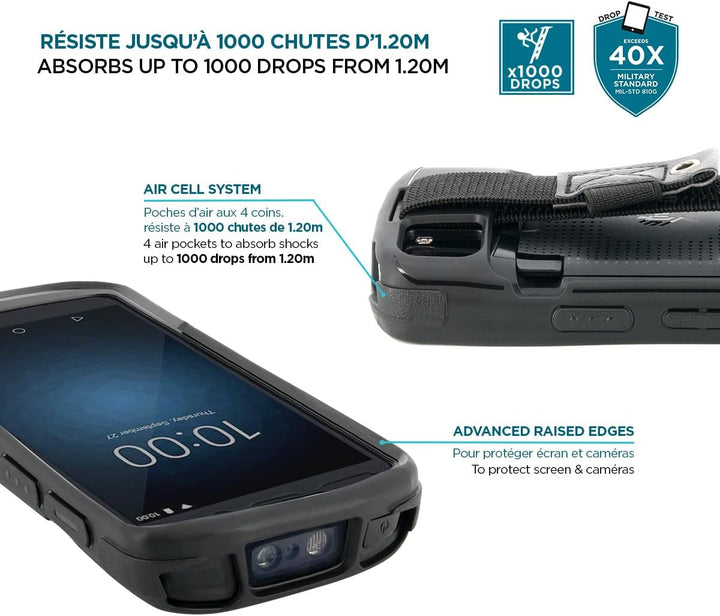 Tasche für Zebra TC53 - TC58, robuste Schutzhülle für Touchscreen-Computer Zebra TC53 - TC58 mit Gri