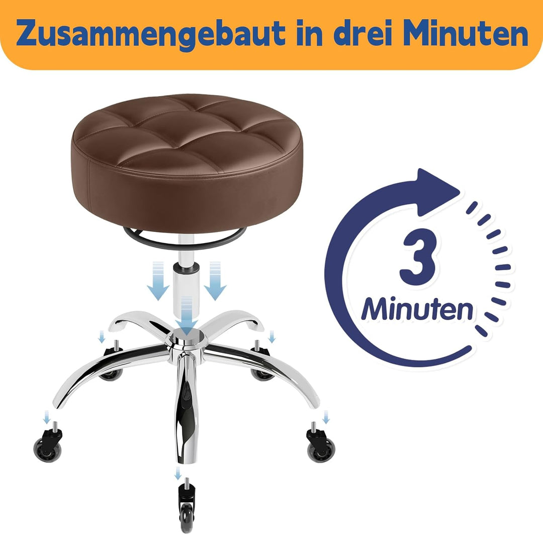 Rollhocker，Hocker höhenverstellbar mit ringheber，Dicker Schaumstoff für weichen Komfort，Stuhl mit ro