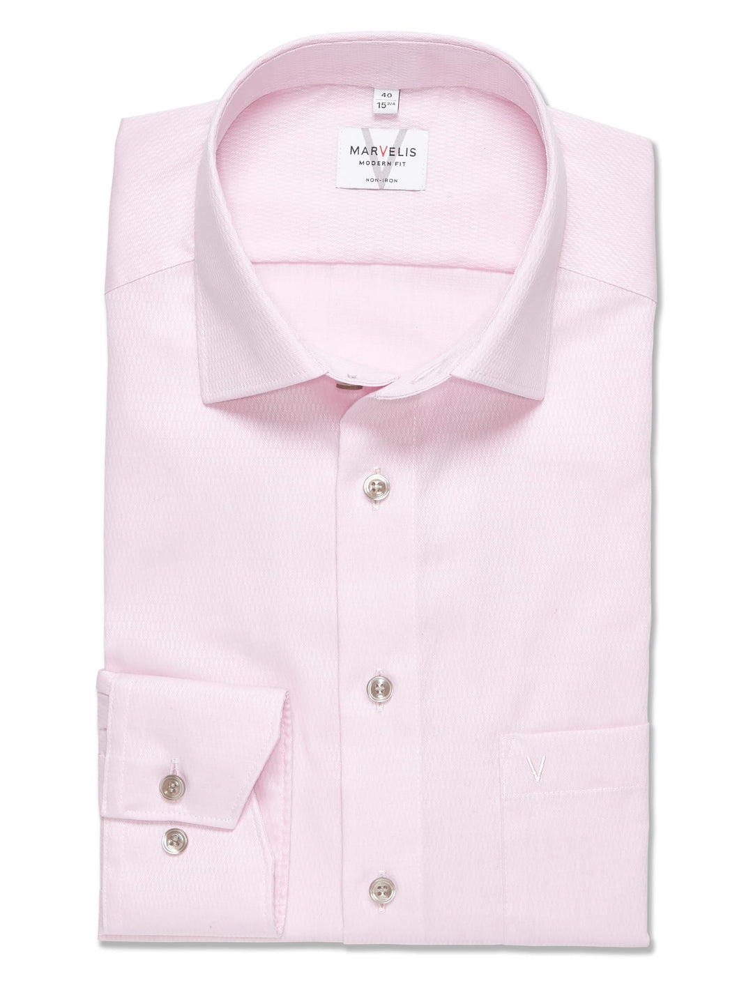 Marvelis Herren Businesshemd Langarm 720814,Einfarbig,Modern Fit,New Kent 39 Hellrose 31, 39 Hellros