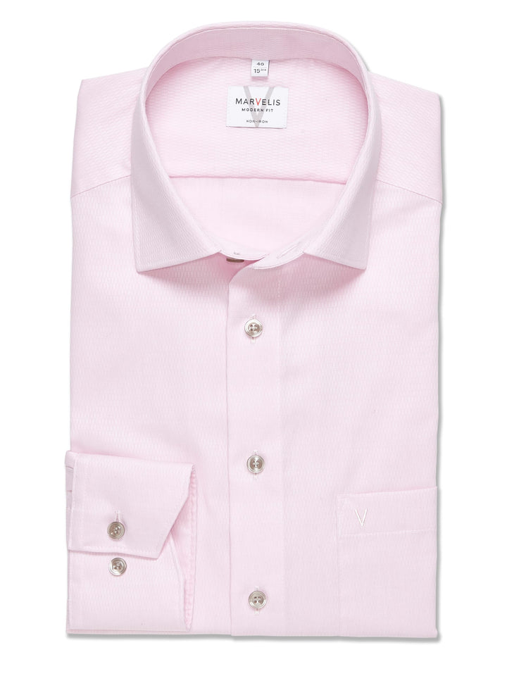 Marvelis Herren Businesshemd Langarm 720814,Einfarbig,Modern Fit,New Kent 39 Hellrose 31, 39 Hellros