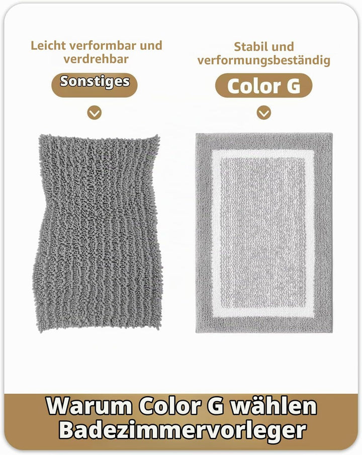 COLOR&amp;GEOMETRY Grosse Badteppiche rutschfest Waschbar- 60 x 90 cm Absorbierende Badvorleger Weiche B