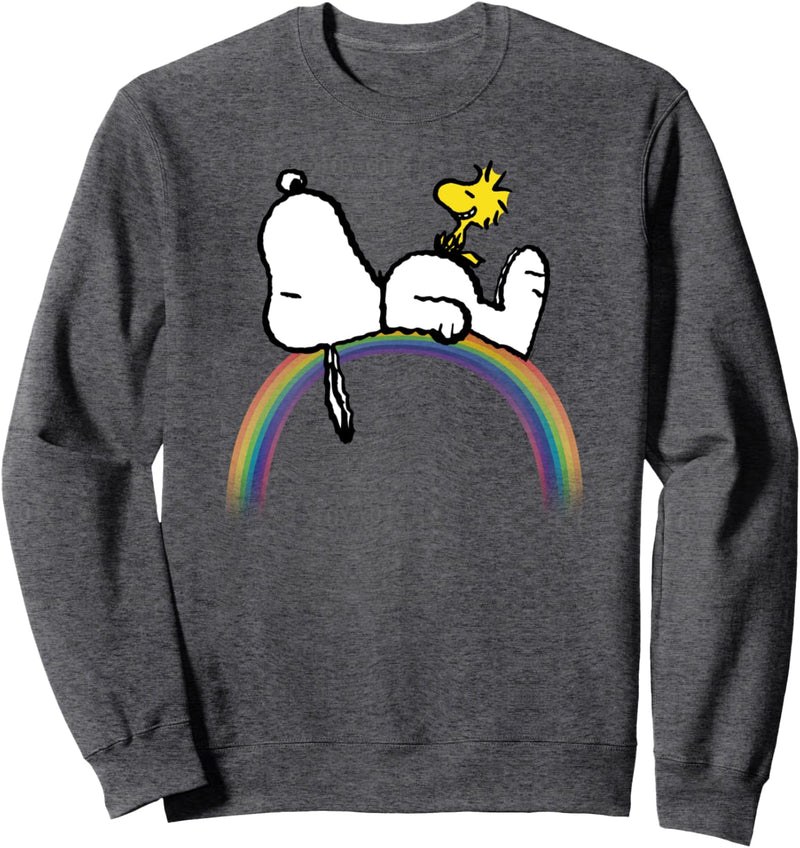 Erdnüsse Snoopy Woodstock Regenbogen Sweatshirt