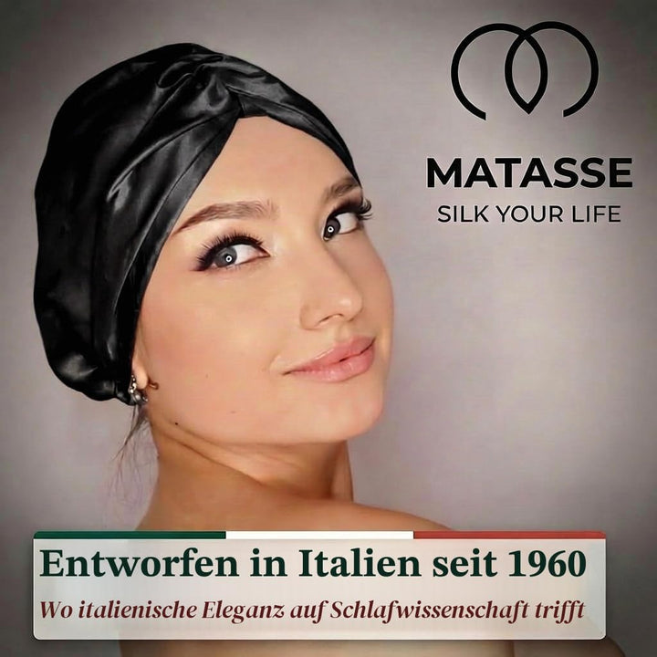 MATASSE Seidenhaube Zum Schlafen Aus 22 Momme Maulbeerseide, Verstellbares Bonnet Seide Für Damen, D