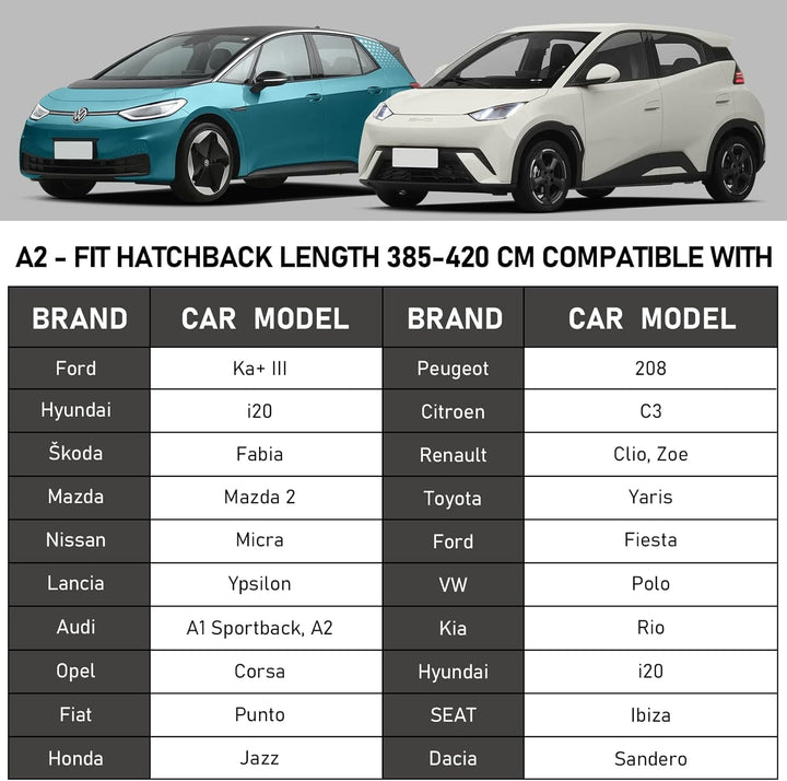 Favoto Autoabdeckplane Wasserdicht Staubdicht Vollgarage - Autoplane Kompatibel mit Audi A1 Opel Cor