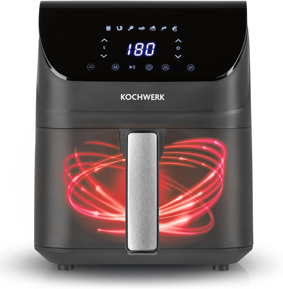 Rachs KOCHWERK Digitale Heissluftfritteuse 4L | Airfryer mit Touchscreen für fettarmes Garen, Grille